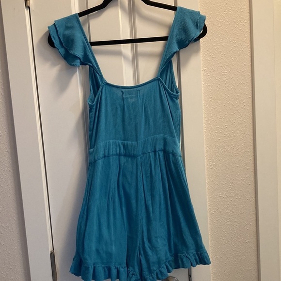 Urban Outfitters Norma Teal Button-Down Romper Size XS - Picture 6 of 8